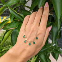 1.65 Ct. Emerald Accent Stones Necklace, 14K Yellow Gold Life Style