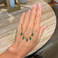 1.65 Ct. Emerald Accent Stones Necklace, 14K Yellow Gold Life Style