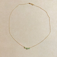 0.13 Ct. Emerald Emerald Bezel Necklace, 14K Yellow Gold Image
