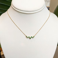 0.13 Ct. Emerald Emerald Bezel Necklace, 14K Yellow Gold Image