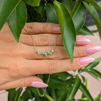 0.13 Ct. Emerald Emerald Bezel Necklace, 14K Yellow Gold Life Style