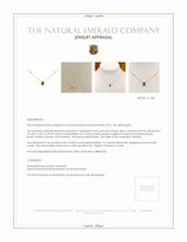 0.55 Ct. Emerald Natural Diamond Bezel Necklace, 14K Yellow Gold Appraisal