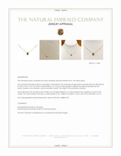 0.55 Ct. Emerald and Natural Diamond Bezel Necklace, 14K Yellow Gold Appraisal