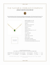 0.55 Ct. Emerald Natural Diamond Bezel Necklace, 14K Yellow Gold Scan Report