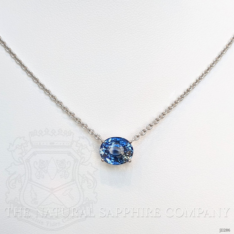 5.07 Ct. Bi Color Sapphire Solitaire Necklace, Platinum 950