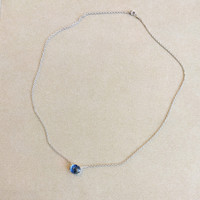 5.07 Ct. Bi Color Sapphire Solitaire Necklace, Platinum 950 Image
