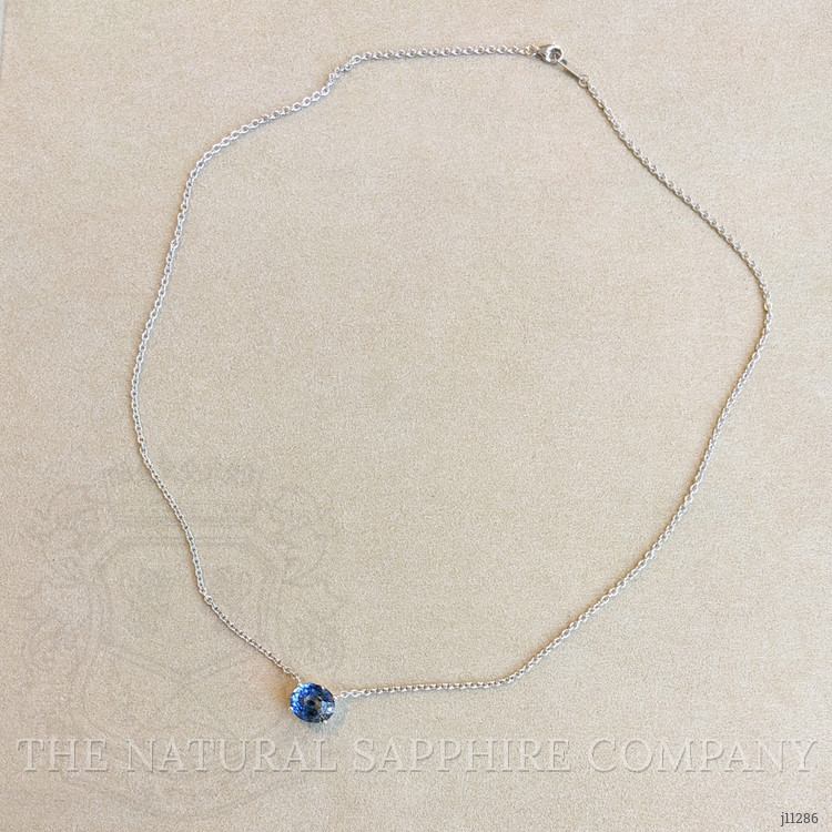 5.07 Ct. Bi Color Sapphire Solitaire Necklace, Platinum 950