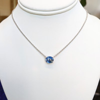 5.07 Ct. Bi Color Sapphire Solitaire Necklace, Platinum 950 Image