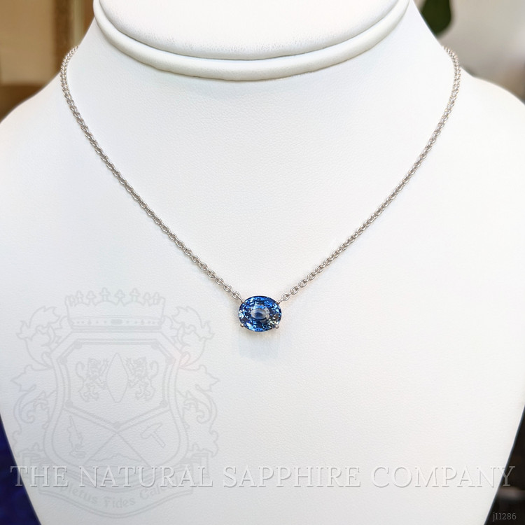 5.07 Ct. Bi Color Sapphire Solitaire Necklace, Platinum 950