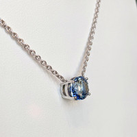 5.07 Ct. Bi Color Sapphire Solitaire Necklace, Platinum 950 Image