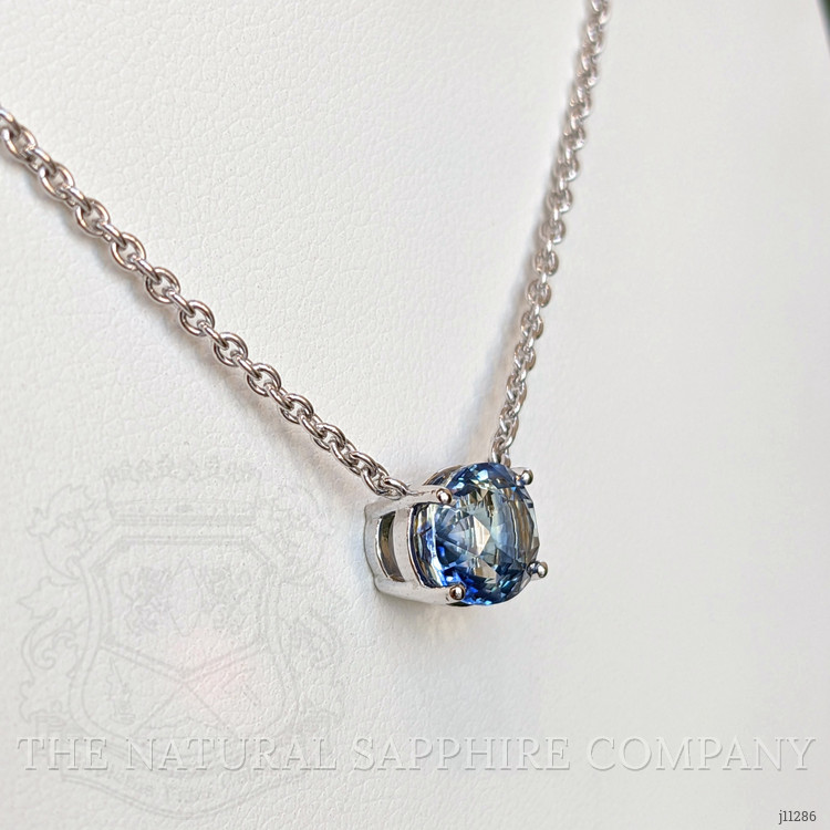 5.07 Ct. Bi Color Sapphire Solitaire Necklace, Platinum 950