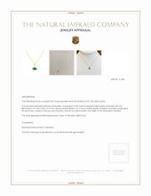 0.34 Ct.Tw.Total Carat Weight Emerald and Natural Diamond Pave Pendant, 14K Yellow Gold Appraisal