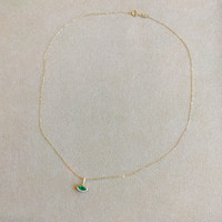 0.34 Ct. Emerald Pave Pendant, 14K Yellow Gold Image