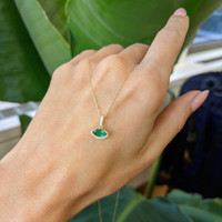 0.34 Ct. Emerald Pave Pendant, 14K Yellow Gold Life Style