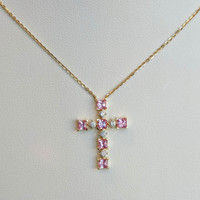 0.84 Ct. Sapphire 14K Yellow Gold necklace