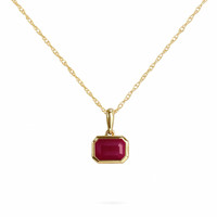 0.72 Ct. Ruby Bezel Pendant, 14K Yellow Gold Image