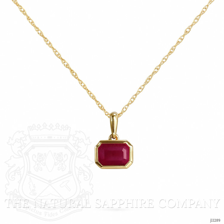 0.72 Ct. Ruby Bezel Pendant, 14K Yellow Gold