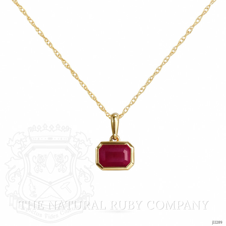 0.72 Ct. Ruby Bezel Pendant, 14K Yellow Gold