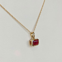 0.72 Ct. Ruby Bezel Pendant, 14K Yellow Gold Image