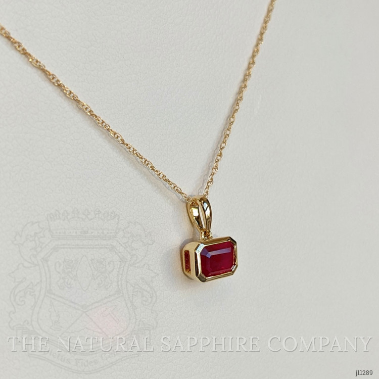0.72 Ct. Ruby Bezel Pendant, 14K Yellow Gold