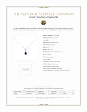0.72 Ct. Blue Sapphire and Natural Diamond Bezel Pendant, 14K White Gold Scan Report