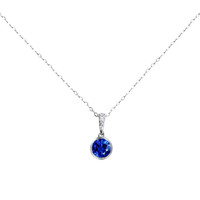0.72 Ct. Sapphire 14K White Gold pendant