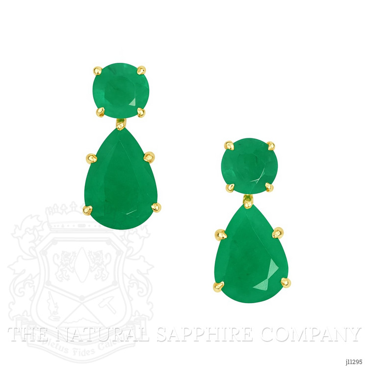 1.28 Ct.Tw. Emerald Emerald Studs Earrings, 14K Yellow Gold