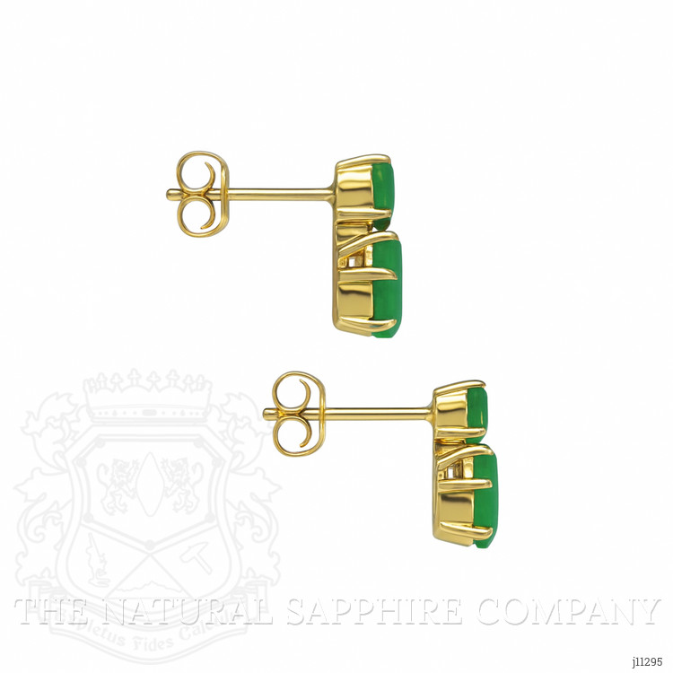 1.28 Ct.Tw. Emerald Emerald Studs Earrings, 14K Yellow Gold