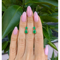 1.28 Ct.Tw. Emerald Emerald Studs Earrings, 14K Yellow Gold Life Style