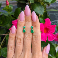 1.28 Ct.Tw. Emerald Emerald Studs Earrings, 14K Yellow Gold Life Style