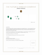 1.11 Ct.Tw.Total Carat Weight Emerald and Natural Diamond Studs Earrings, 14K White Gold Appraisal