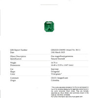 16.70 Ct. Emerald Natural Diamond Three Stone Ring, Platinum & 18K Yellow Scan Report