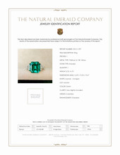 16.70 Ct. Emerald Natural Diamond Three Stone Ring, Platinum & 18K Yellow Scan Report