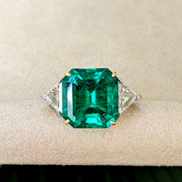 16.70 Ct. Emerald Platinum & 18K Yellow ring