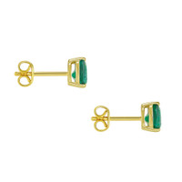 0.78 Ct.Tw. Emerald Studs Earrings, 14K Yellow Gold Image