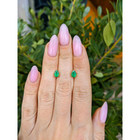 0.78 Ct.Tw.Total Carat Weight Emerald Studs Earrings, 14K Yellow Gold Life Style