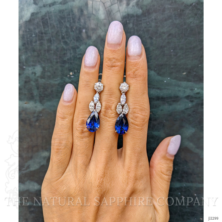 85.03 Ct. Blue Sapphire and Natural Diamond Pave Necklace, 18K White Gold