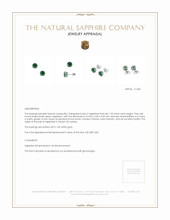 1.95&nbsp;Ct.Tw.Total Carat Weight Bluish Green Sapphire Studs Earrings, 14K White Gold Appraisal