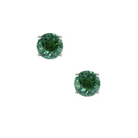 1.95&nbsp;Ct.Tw.Total Carat Weight Bluish Green Sapphire Studs Earrings, 14K White Gold Video