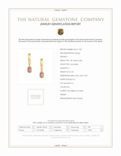 0.63 Ct.Tw.Total Carat Weight Pink Tourmaline Bezel Earrings, 14K Yellow Gold Scan Report