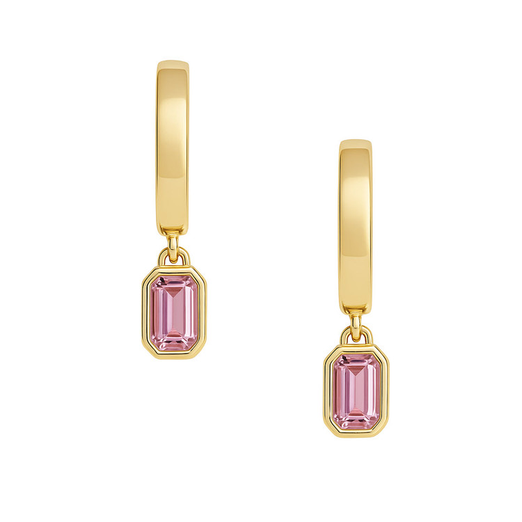 0.63 Ct.Tw. Tourmaline Bezel Earrings, 14K Yellow Gold
