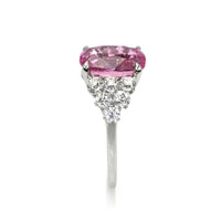 5.47 Ct. Pink Sapphire and Natural Diamond Accent Stones Ring, Platinum 950 Image