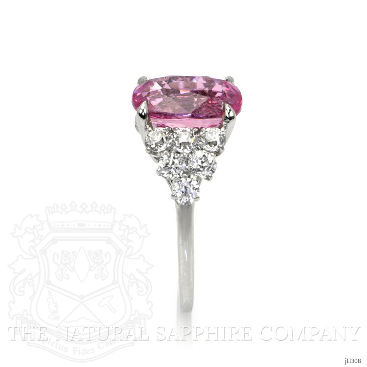 5.47 Ct. Pink Sapphire and Natural Diamond Accent Stones Ring, Platinum 950
