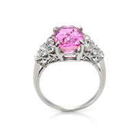 5.47 Ct. Pink Sapphire and Natural Diamond Accent Stones Ring, Platinum 950 Image