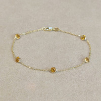 1.25 Ct.Tw. Citrine Tennis/Riviere Bracelet, 14K Yellow Gold Image