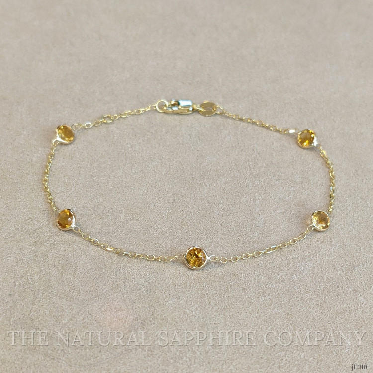 1.25 Ct.Tw. Citrine Tennis/Riviere Bracelet, 14K Yellow Gold