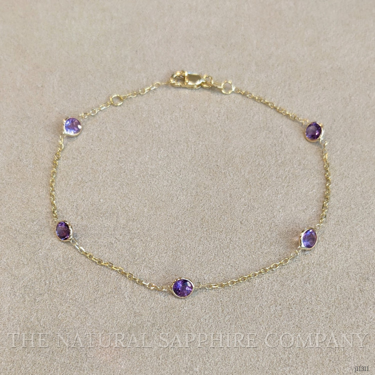 1.25 Ct.Tw. Amethyst Tennis/Riviere Bracelet, 14K Yellow Gold