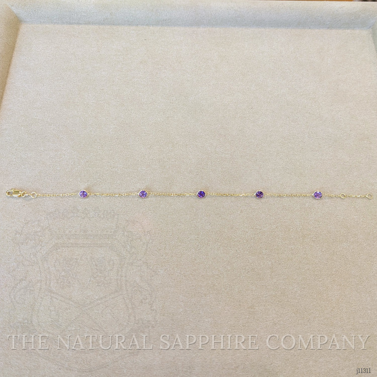 1.25 Ct.Tw. Amethyst Tennis/Riviere Bracelet, 14K Yellow Gold