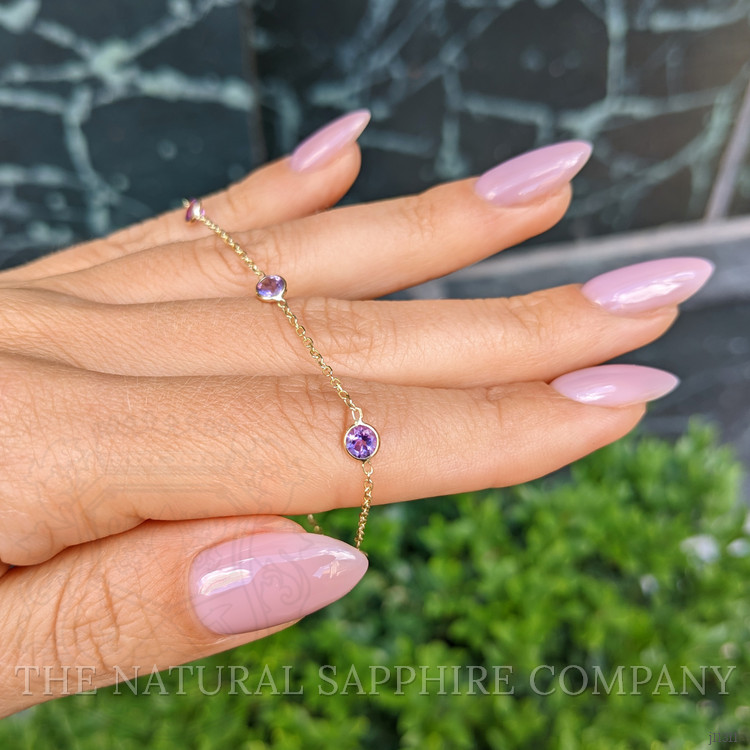 1.25 Ct.Tw. Amethyst Tennis/Riviere Bracelet, 14K Yellow Gold