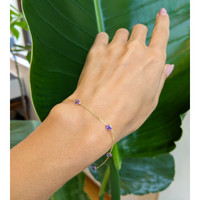 1.25 Ct.Tw. Amethyst Tennis/Riviere Bracelet, 14K Yellow Gold Life Style